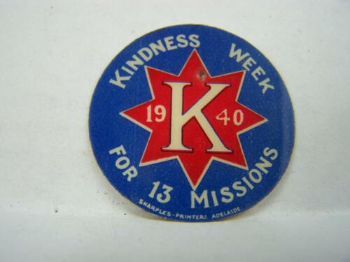 1940 celluloid pin badge - Kindness Week for 13 missions                    2549 - Picture 1 of 2