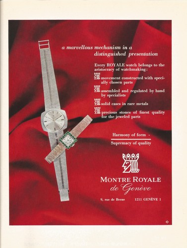 vintage 1967 print ad MONTRE ROYALE Swiss watch watchmaking MID CENTURY ART  | eBay