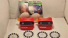 2 View Master 3D Red Viewmaster Slide Reel Viewers 3D 39 Reels Disney Etc