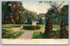 1906 Italian Garden The Elms Bellevue Ave Newport Rhode Island RI Postcard