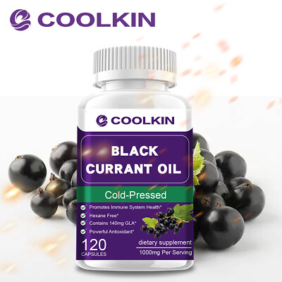 Black Currant Oil 1000mg - GLA Gamma Linolenic Acid-Hormonal Balance,Skin Health