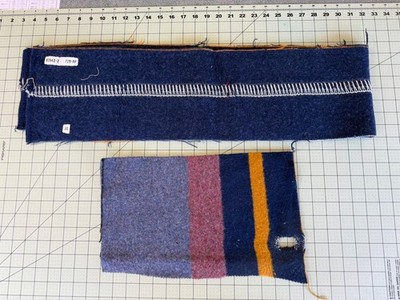 Pendleton Wool Camp Blanket weight Fabric Remnant 15x8.5 & 56x7.5 F133