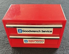 Vtg GM Goodwrench Plastic 2 Drawer Tool Box Chest With Tools - 1995 Funrise Toys