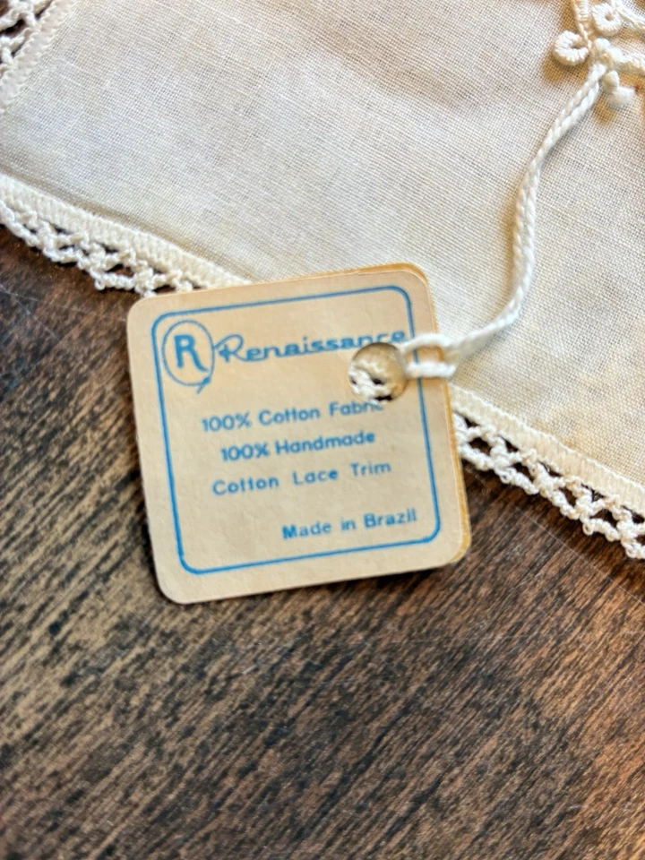 复古亚麻/棉钩针花边手工信封文艺复兴巴西 — 第 2/4 张图片