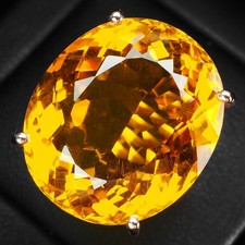 BRILLIANT YELLOW CITRINE 26.80CT 925 STERLING SILVER ROSE GOLD HANDMADE RINGS