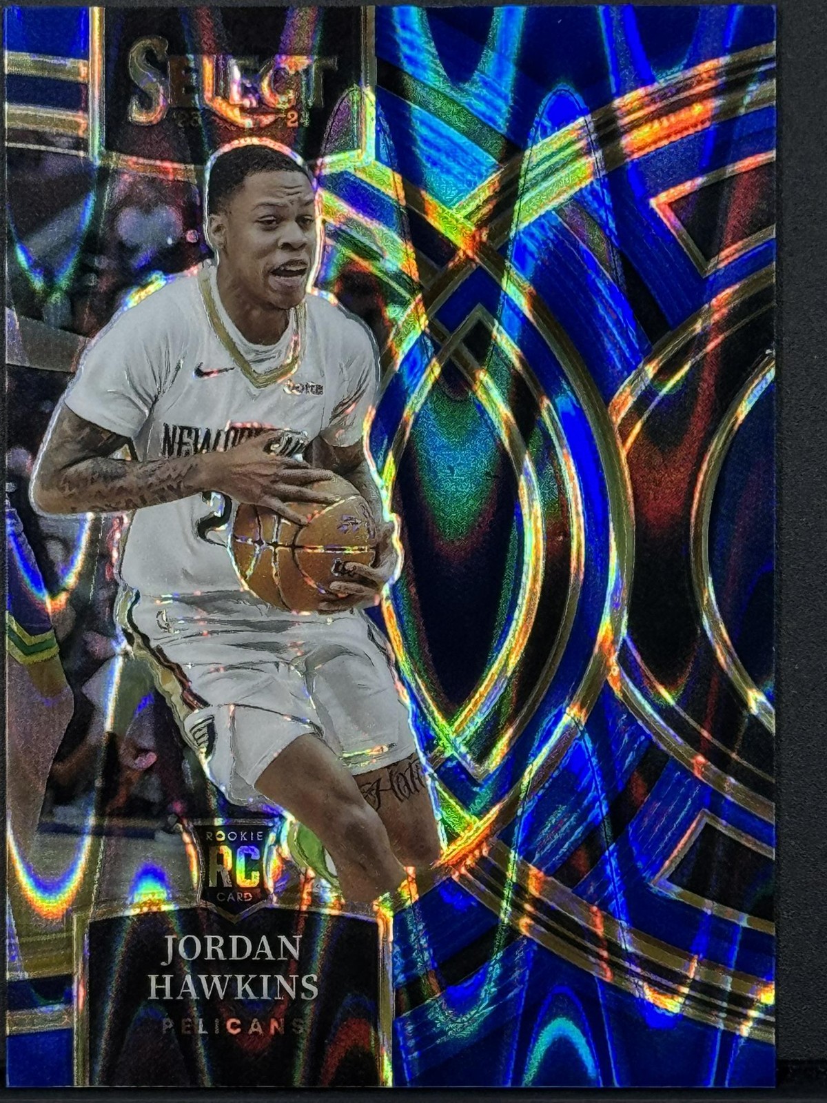 2023-24 Panini Select #124 Jordan Hawkins Blue Tectonic #10/99