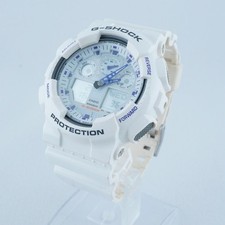 G-SHOCK GA-100A White Purple Digital Watch Battery Replaced Tested