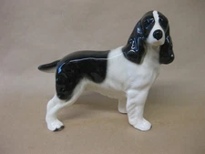 Vintage Springer Spaniel Figure Ornament Black & White ~ 4" ~ Coopercraft