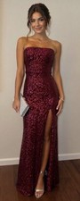 Lulus Lavish Lover Wine Red Sequin Gown Prom Formal Glam