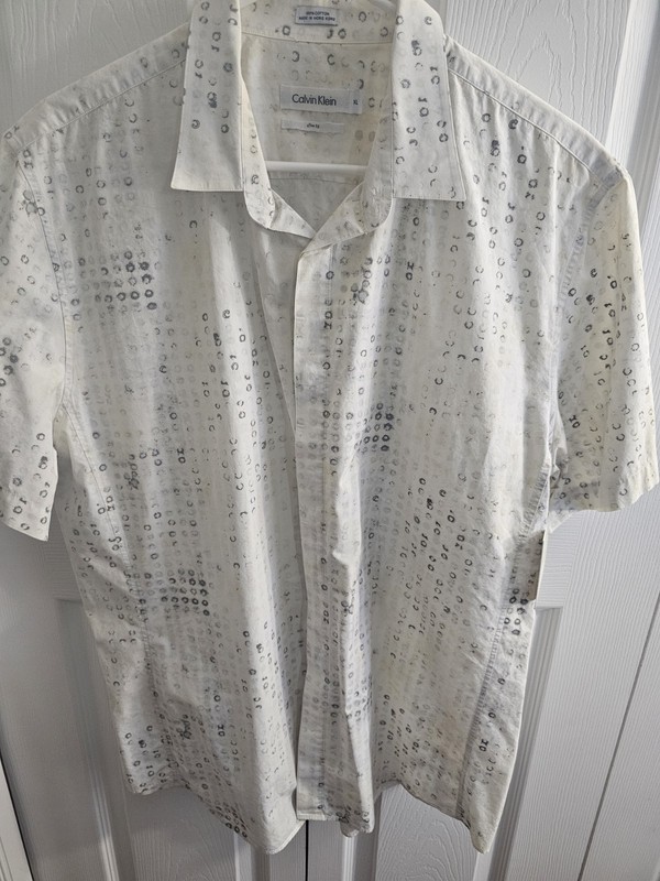 Calvin Klein Short Sleeve Button Down Shirt NWT SZ XL