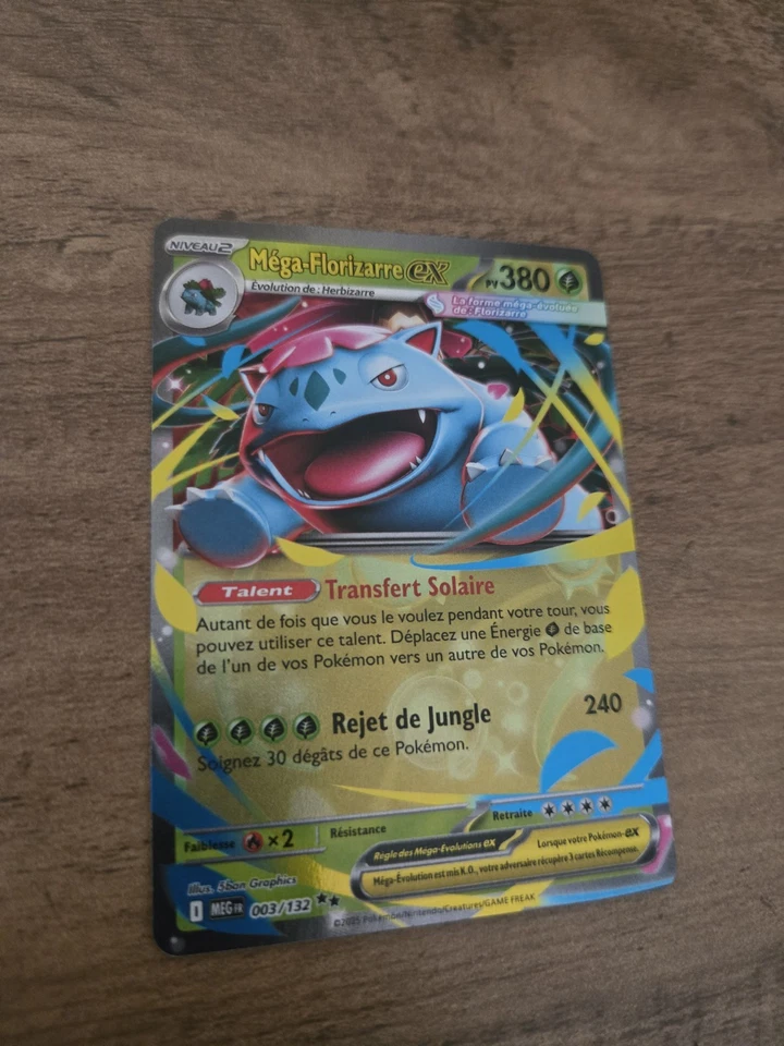 Pokémon JCC Méga-Florizarre EX 003/132 Évolutions FR 380 PV Holo Plante - Photo 1/2