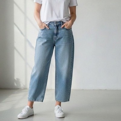 Abercrombie & Fitch The Ultra Loose High Rise Jeans Womens 28/6 Light Wash Denim