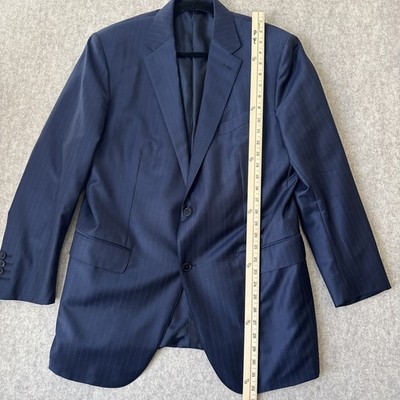Ermenegildo Zegna COUTURE トリプルX 最高級ジレ 52 Ermenegildo Zegna Trofeo Suit Mens 54L Blue Pinstriped Wool 36x32