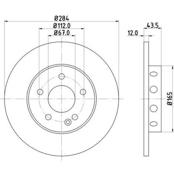 Hella Bremsscheiben Vorne Ø284 Mm Voll FüR Mercedes-Benz C-Klasse W202-image