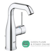 Grohe Essence Monobloc Chrome Basin Mixer Tap with Swivel Spout - Side Action