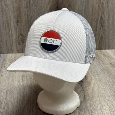 Black Clover ''Live Lucky'' White & Gray Pandora 2 Trucker Hat 110 Flexfit Tech