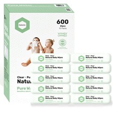 Parasol Clean Pure Natural Baby Wipes, 1 Count Pack of 600 , Clear Pure