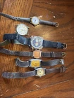 Lot 6 Vintage Wristwatches Wakmann Westclox Vogue Endura Timex