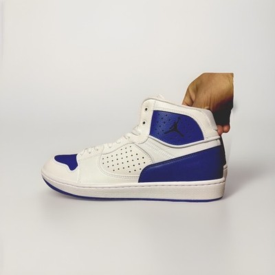 Jordan Access Men s Size 12  Clean White/Black/Game Royal Half Box Fresh