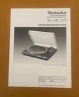Technics SL-QD33 Turntable Owners Instruction  Original Operating Manual