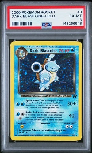 Dark Blastoise 3 2000 Pokemon Rocket Holo Rare PSA 6 *SWIRL*
