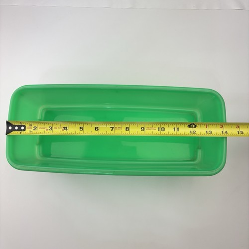 Tupperware Vintage Rectangle Celery Container Crisper Green Picnic Caravan - Picture 8 of 9