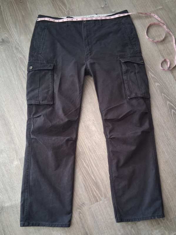 Levi Strauss Cargo Jeans Reinforced Crotch Charcoal/Gray Denim W40 29-30" inseam