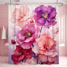 Shower Curtain for Bathroom Rose Floral Shower 72"W x 72"L Pack of 1 Pink