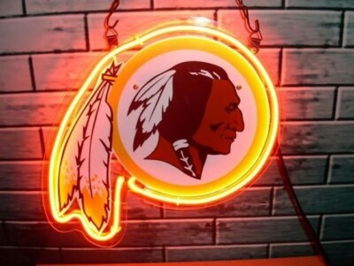 Washington Redskins Team Acrylic 14'' Neon Light Sign Lamp Home Room Wall Decor