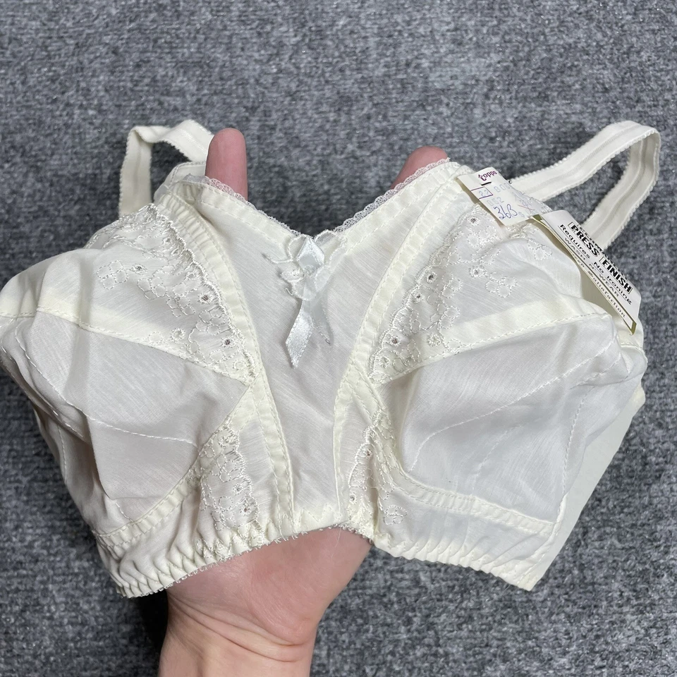 Sujetador Bralette Marianne Vintage Años 50 60 Mujer Talla 36 B Blanco Mezcla Algodón ¡NUEVO CON ETIQUETAS! Foto 3 de 4