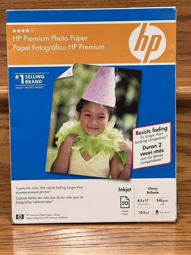 HP Premium Photo Paper New 50 Sheets Size 8.5x11