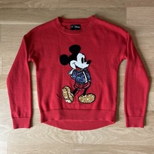 Disney X Gap Girls limited edition Mickey Mouse sweater red sequins cotton L 10
