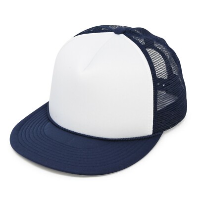 DALIX Flat Bill Snapback Cap Foam Mesh Trucker Classic Hat Adjustable Neon