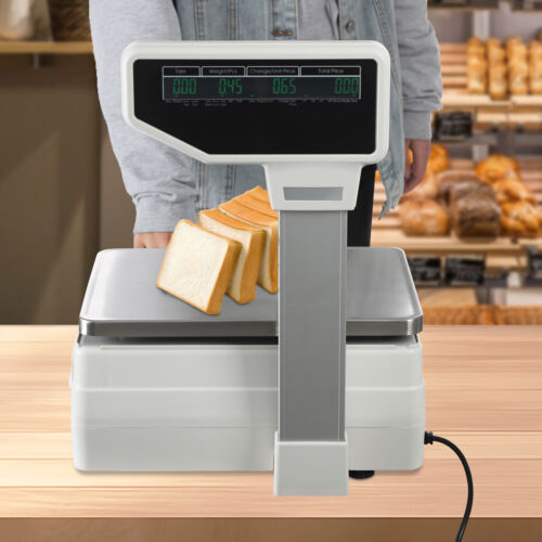 Scale Label Printing Scale Commercial Food Scale Receipt Printer 30kg/66.14 lbs - Picture 6 of 24