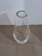 10" Teardrop Bud Vase Heavy 3 Lbs Clear Glass Modern Smooth Contemporary 