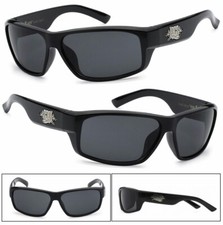 Locs OG Black Sunglasses Smoke Lens UV400 Wrap Motorcycle Mens New