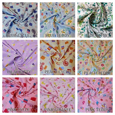 Blumen Teddy BAUMWOLLE POPELINE Material KLEID BASTELN QUILT PATCHWORK STOFF 44''