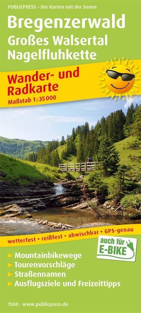 Bregenzerwald, Großes Walsertal, Nagelfluhkette Wander- Und Radkarte 1