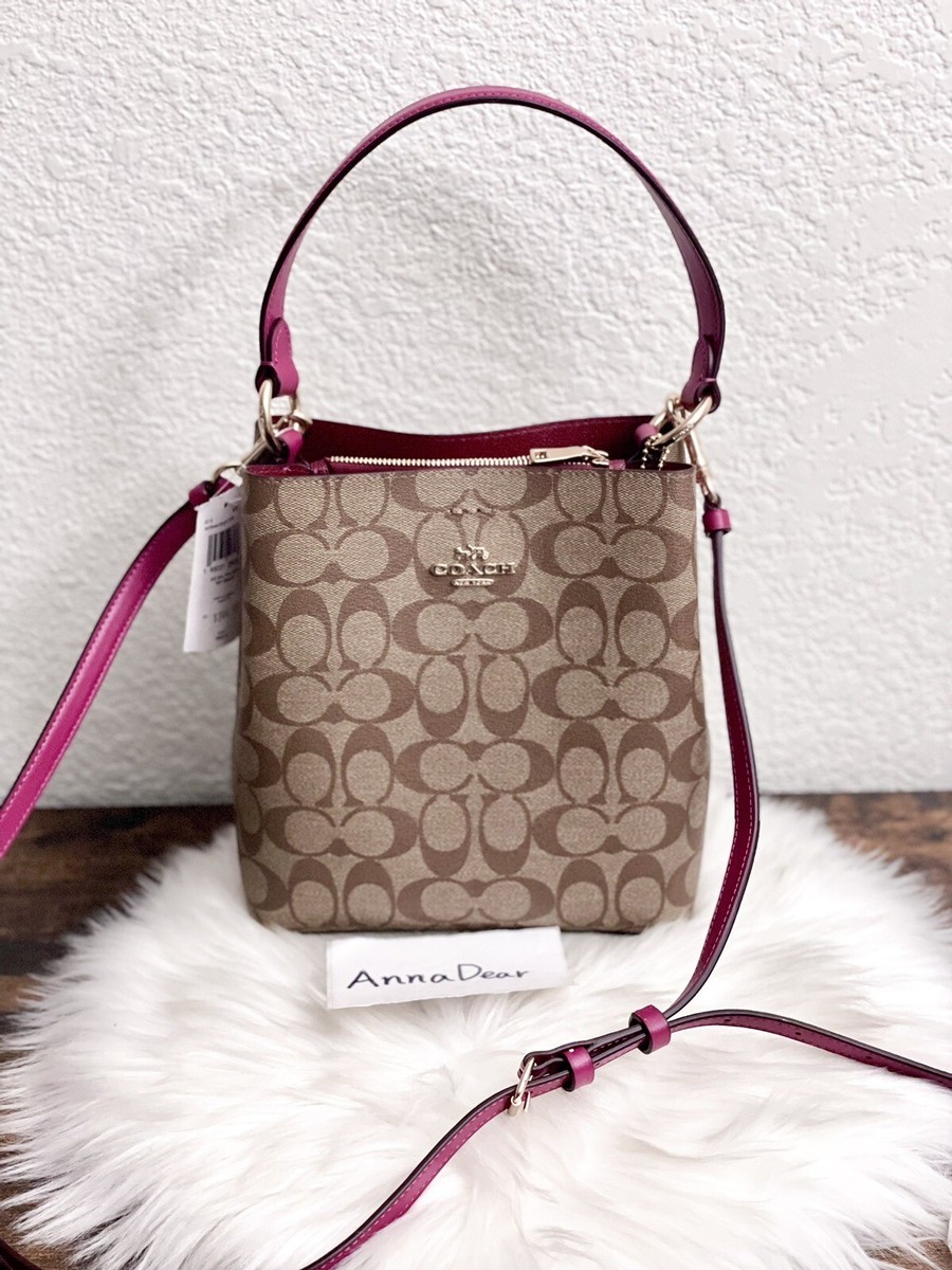 NWT Coach Women's SMALL TOWN BUCKET BAG IN SIGNATURE CANVAS Bright