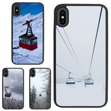 Snowy Ski Trail Cable Car For Motorola Apple iPhone Samsung Galaxy Hard TPU Case