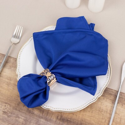 ROYAL BLUE 5 Premium 20'' x 20'' Scuba Polyester Dinner Table NAPKINS Party