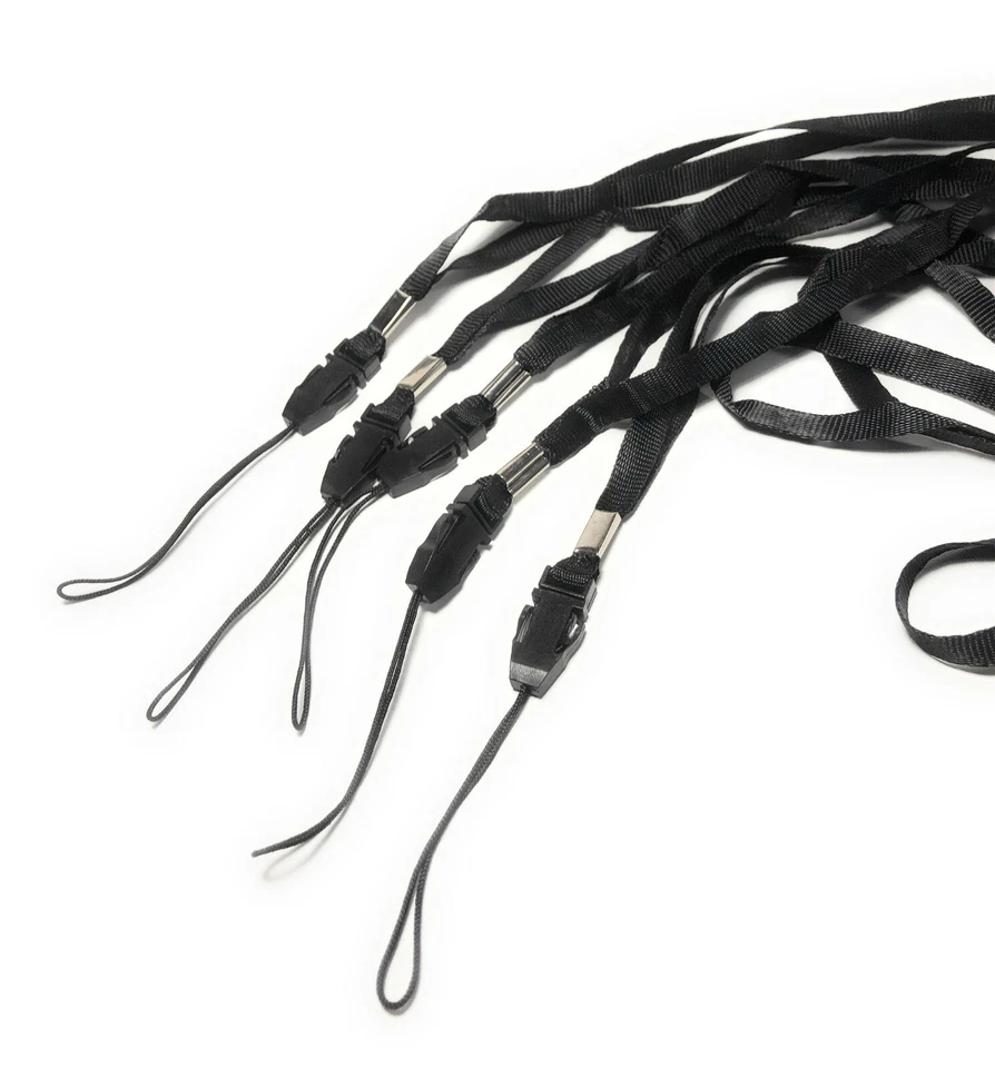 5x NEGRO Correa para el Cuello Cordón para Teléfono Celular Mp3 USB Flash Drive ID 16" ENVÍO GRATUITO Foto 2 de 4