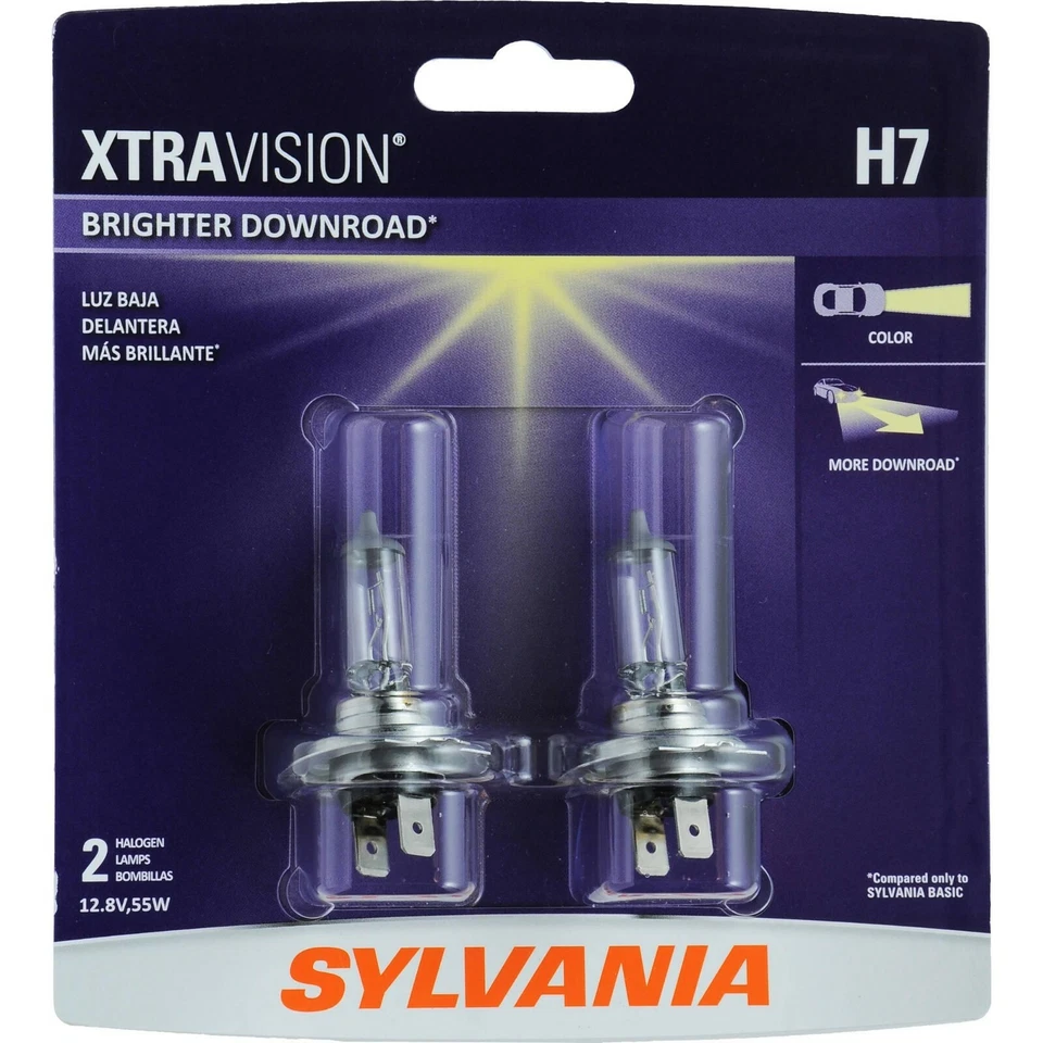 Sylvania Xtra Vision H7 55W Dos Bombillas Cabeza Luz Luz Baja Reemplazar Plug Play Lámpara Foto 2 de 4