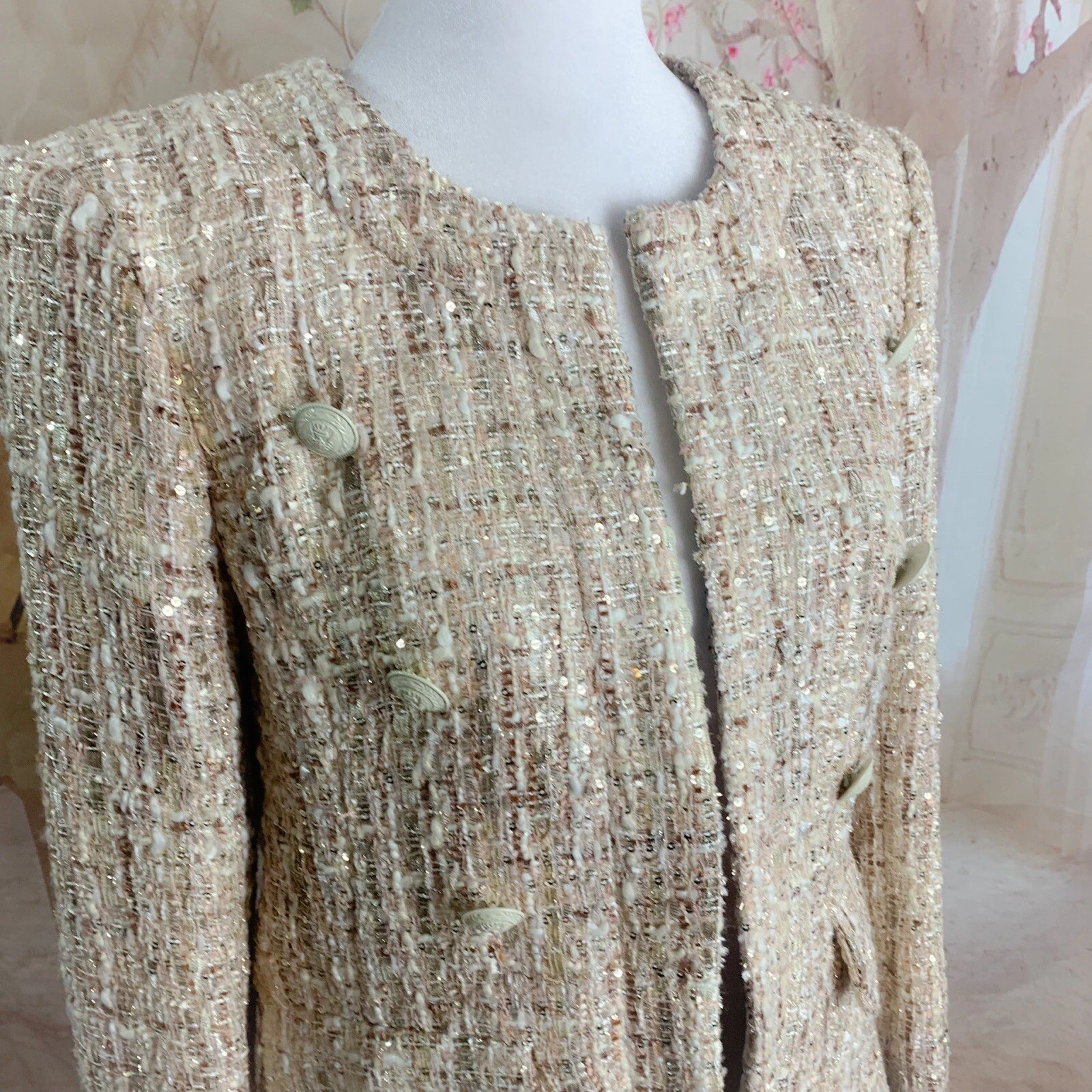 CHANEL Blazer doppiopetto L'AGENCE in tweed taglia 4