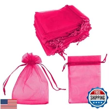 Super Z Outlet 100 Pack 4x6 Inch Mini Sheer Drawstring Organza Transparent Ba