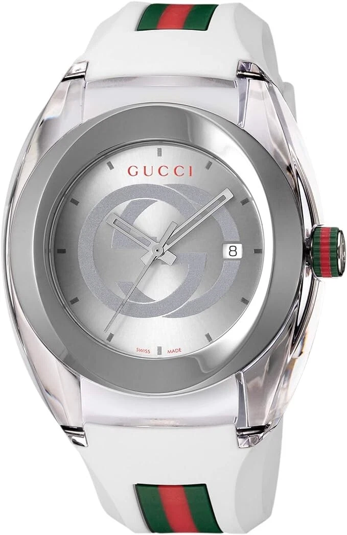 [Gucci] SYNC Sync YA137102AWhite montre homme analogique argentée neuve