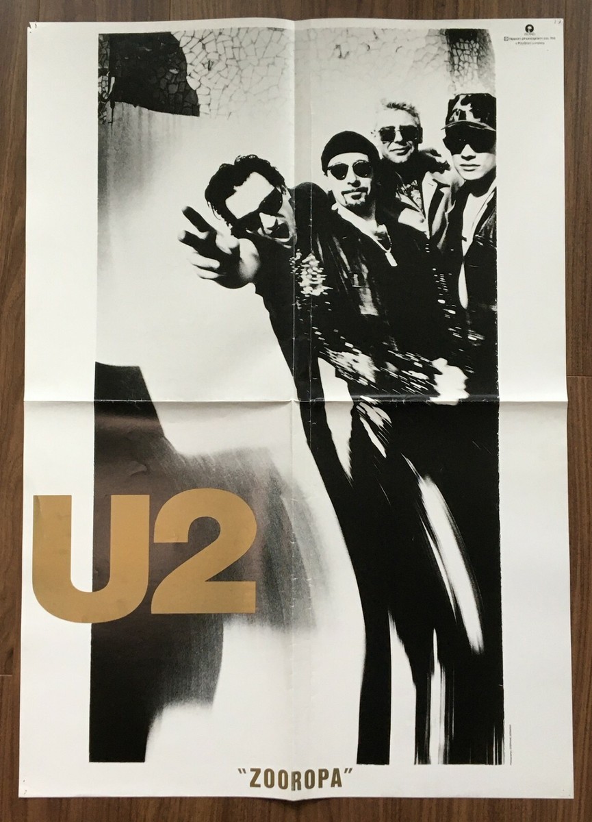 $0 ship! U2 JAPAN PROMO POSTER Zooropa DAMAGED/FOLDED big 84x59 cm