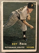 1957 Topps Roy Face Baseball Card #166 Pirates Pitcher Low-Grade
