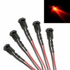 5x Red Prewired 3mm LED + Bezel Holder Light Lamp 12V