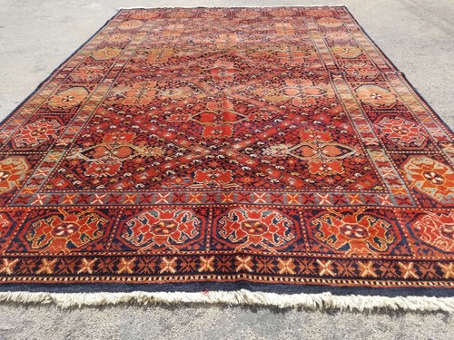 Vintage Distressed Hand Made Traditional Oriental Wool Brown Rug 173x118cm